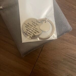 Silver Heart Keychain with Engraved Message